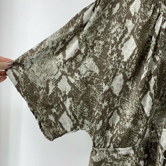 Snake Print Blouse Dolman 3/4 Sleeve Large - Picture 3 of 7